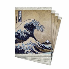 MouseRug Coaster Pads, The Great Wave off Kanagawa 4 pc. New by FiberLok