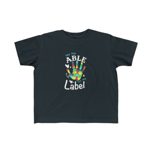 Autism Awareness T-Shirt Non Verbal See the Able Not the Label Toddler New Soft