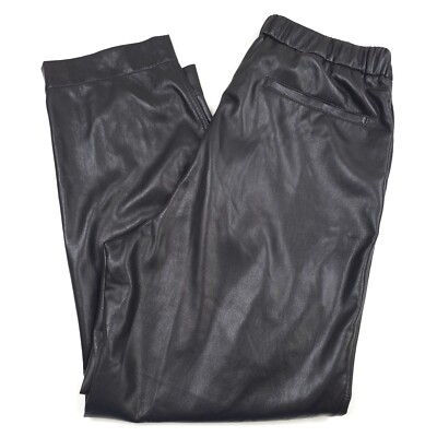 $575 Nanushka Jain Shiny Black Faux Leather Drawstring Pants Mens Size Medium