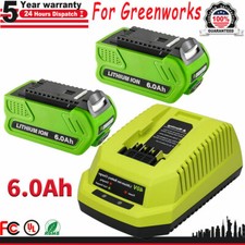 For Greenworks 40V 6.0Ah G-MAX Li-ion Battery 29472 29462 29252 20202 or Charger