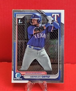 2024 Bowman Chrome Abimelec Ortiz 1st Bowman BCP-16 Texas Rangers Prospect