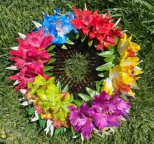 Hawaii Design Plumeria Layered Multicolored Tropical Foam Hair Clip Beach Luau