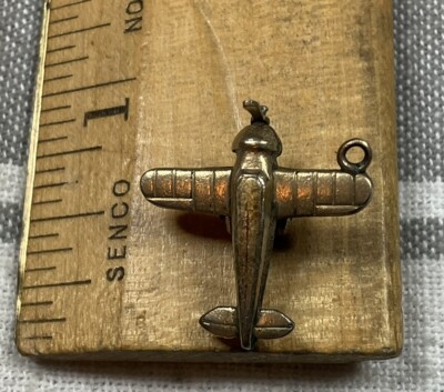 Vintage Airplane Pendant Propeller Brass H74