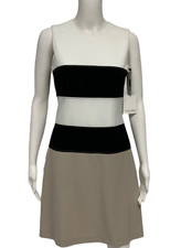 Calvin Klein women sheath dress sleeveless striped multicolor size 2