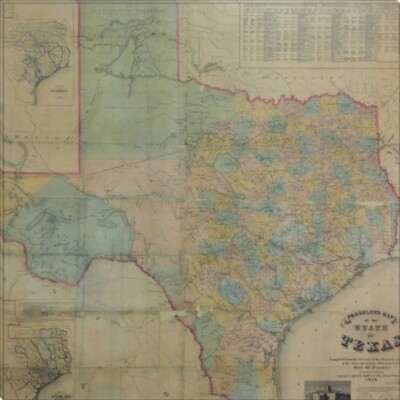 1858 Map of Texas | Canvas or Framed Print | Various Sizes