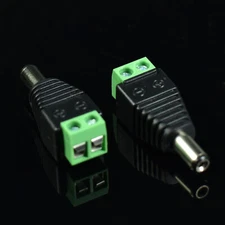 5 Pack Lot DC Power Plug Male 2.1 5.5mm to Screw Terminal CCTV Camera Connector