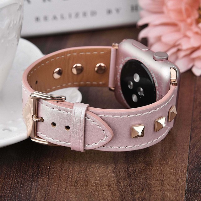 Leather Studded Apple Watch Band, Compatible for 38mm 40mm 42mm 44mm | eBay