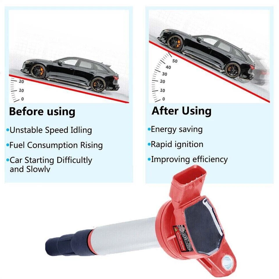 4 Pack Ignition Coils 90919-02258 673-1310 For Toyota Corolla Prius Lexus CT200h — 第 4/4 张图片