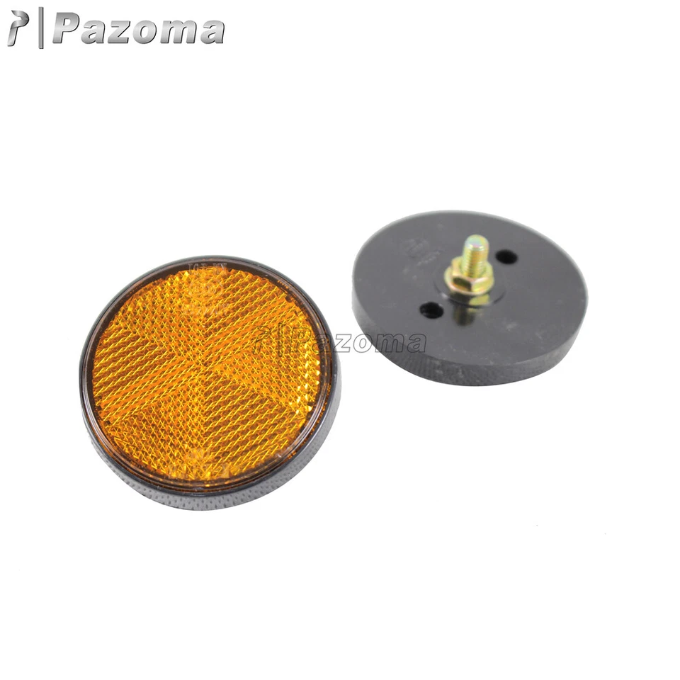 2X Reflectores Ámbar Redondos Marcador Lateral para Motocicletas ATV Bicicletas y Motocicletas de Suciedad Foto 3 de 4