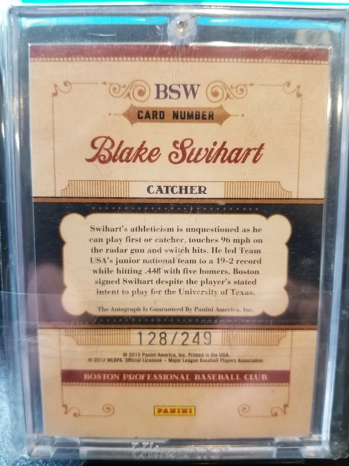 Blake Swihar T#128/249 2011 playoff cortes prime selección draft firmas gema. Foto 4 de 4