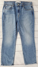 AYR The Yes Yes Yes Women's Size 33 Blue Jeans High Rise Straight Leg Crop Denim