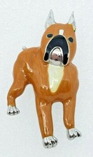 Boxer Dog Stylish Enameled Silver Alloy Pin Brooch Jewelry
