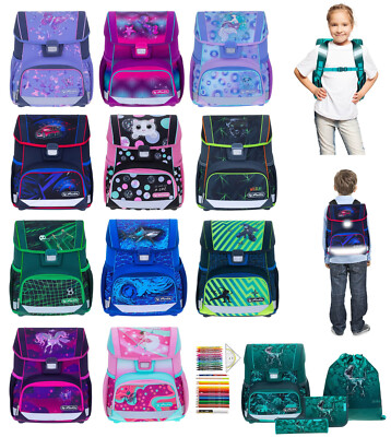 Schulranzen Jungen Mädchen Ranzen Herlitz Loop Schule Tornister 5 Teile Set v