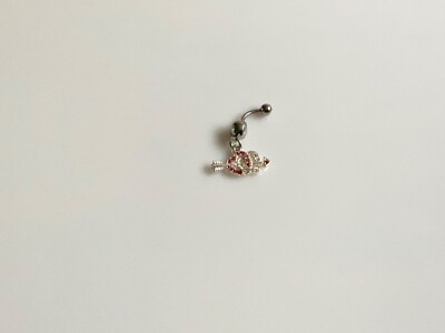 Double Heart Crystal Love Arrow Belly Button Navel Ring Body Jewelry Piercing