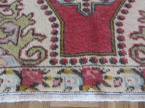 4'4 x 6'6 Hand Knotted Red Turkish Oushak Ushak Oriental Rug Wool G6325 - Picture 8 of 11