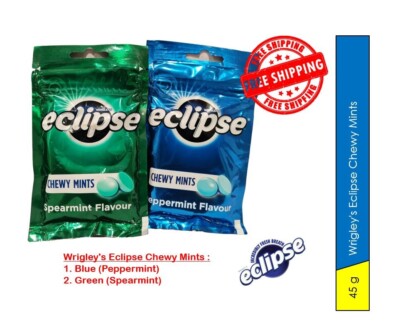6 Packs of Chewy Mints Wrigley Eclipse Strawberry Flavor 45g NEW