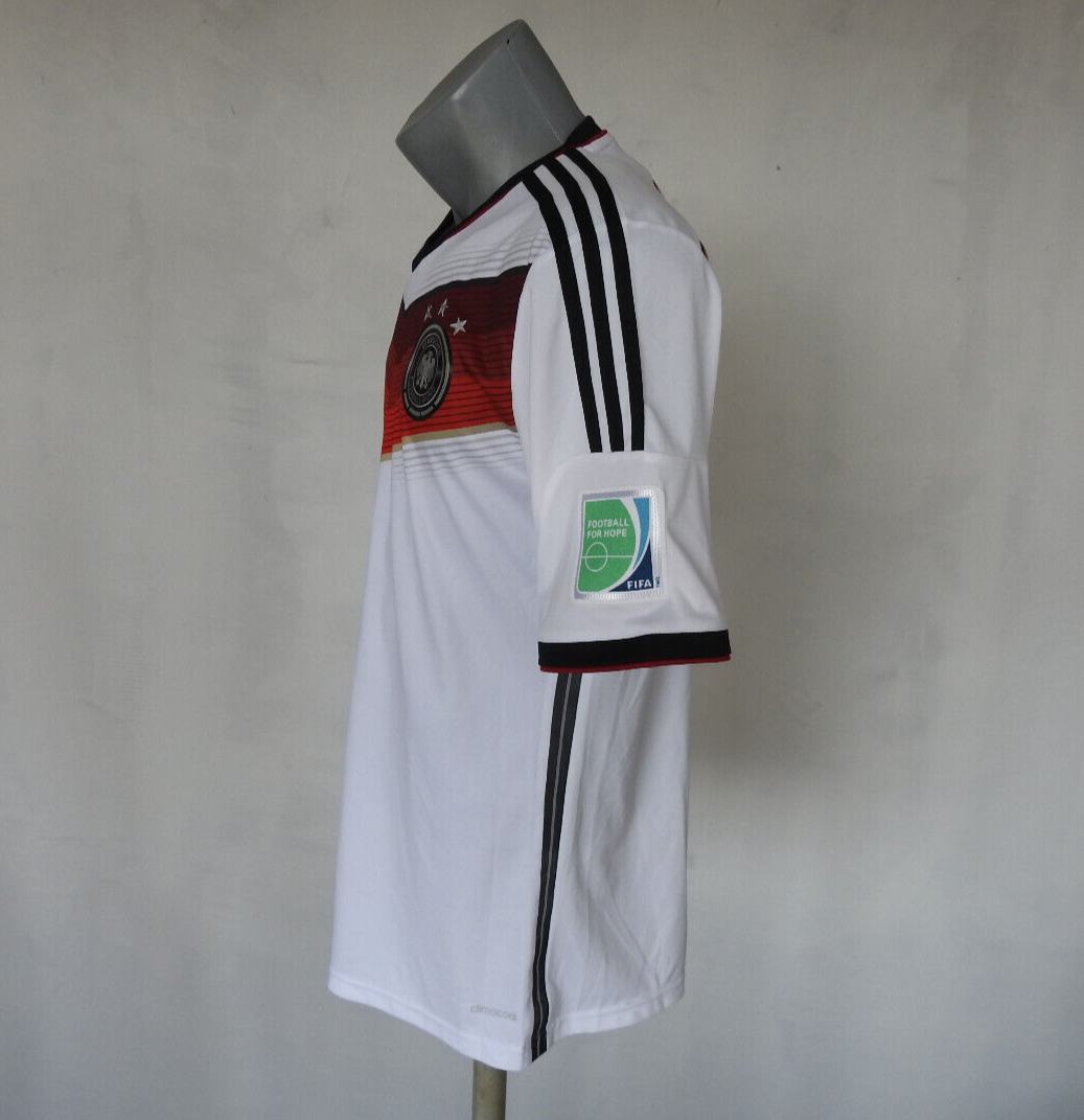 Germany WC 2014 Home Jersey #8 Ozil Adidas White Shirt Size