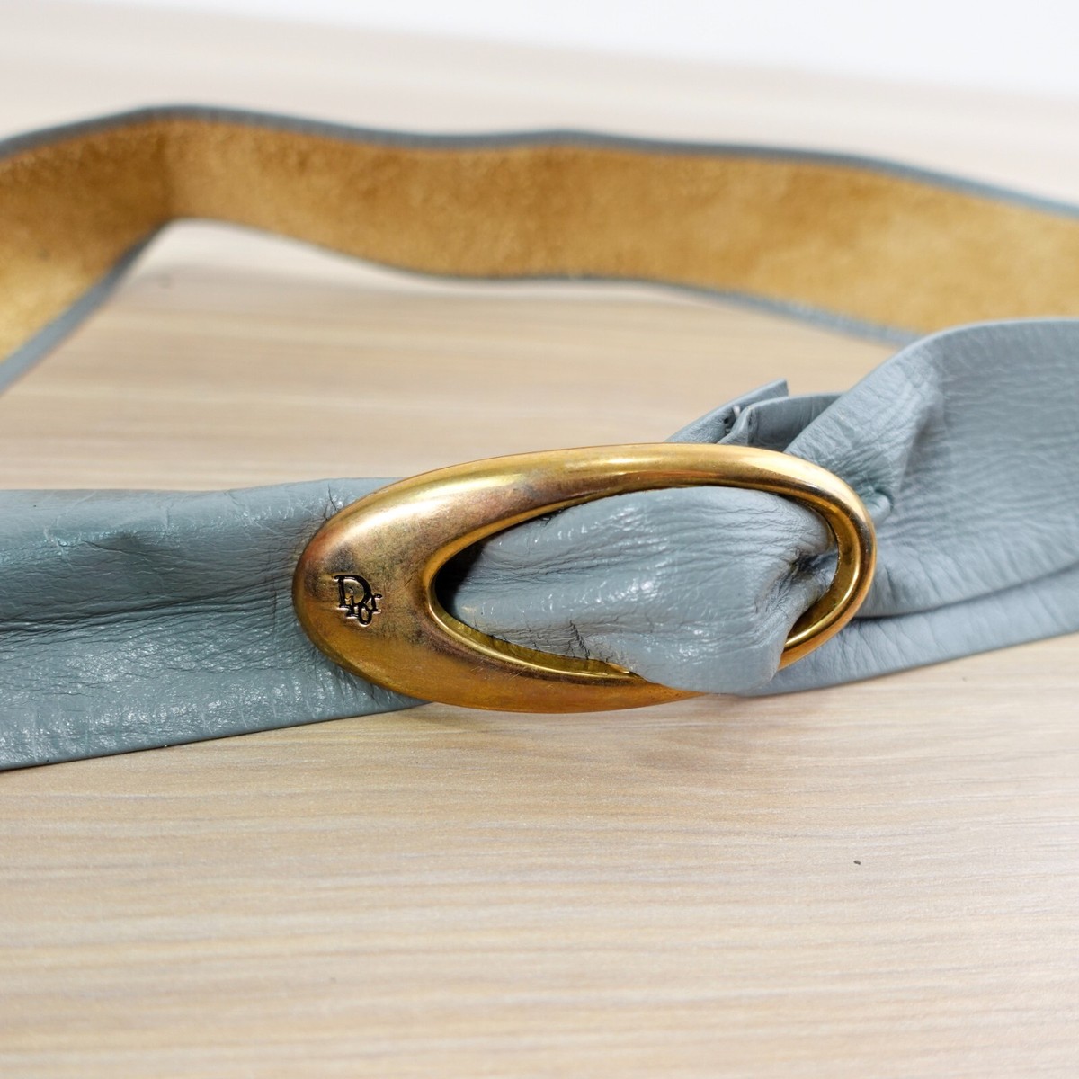 Vintage Christian Dior Gold-Tone chain belt buckle with Oval Logo Dior Médaillon: an 18th-century signature for today. In  main image 3