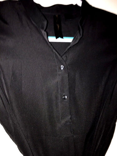 Petticoat Alley Black Dress Women's XS Sash Band Collar Professional Career Work - Picture 7 of 15
