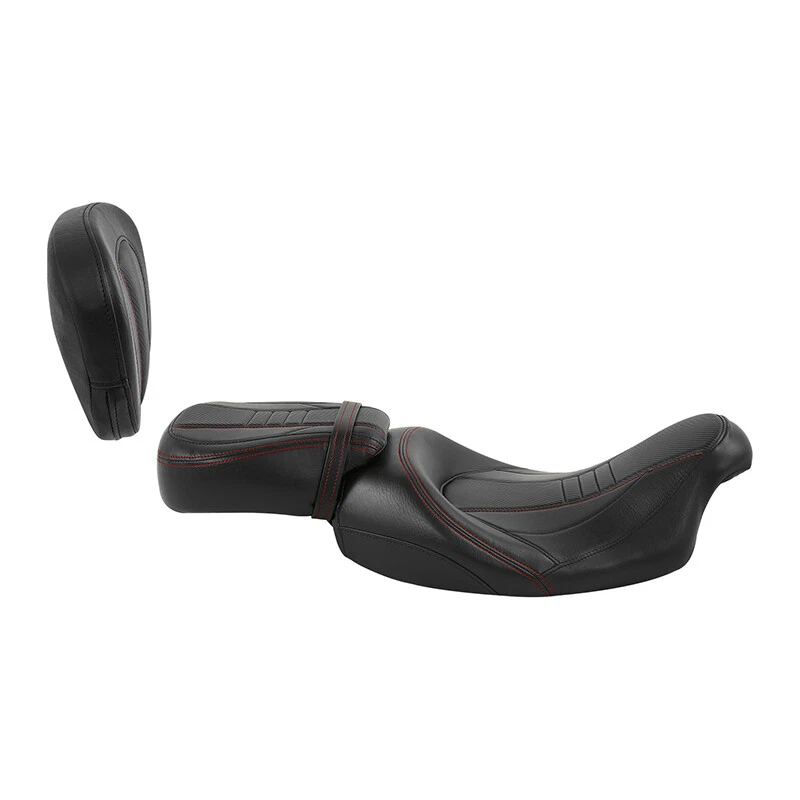 Asiento de conductor pasajero con respaldo apto para Harley Touring Road King FLHR 09-23 EE. UU. Foto 2 de 4