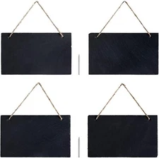 Hanging Slate Chalkboard Signs (Set of 4) - 6' x 10' Farmhouse Black Board Sign