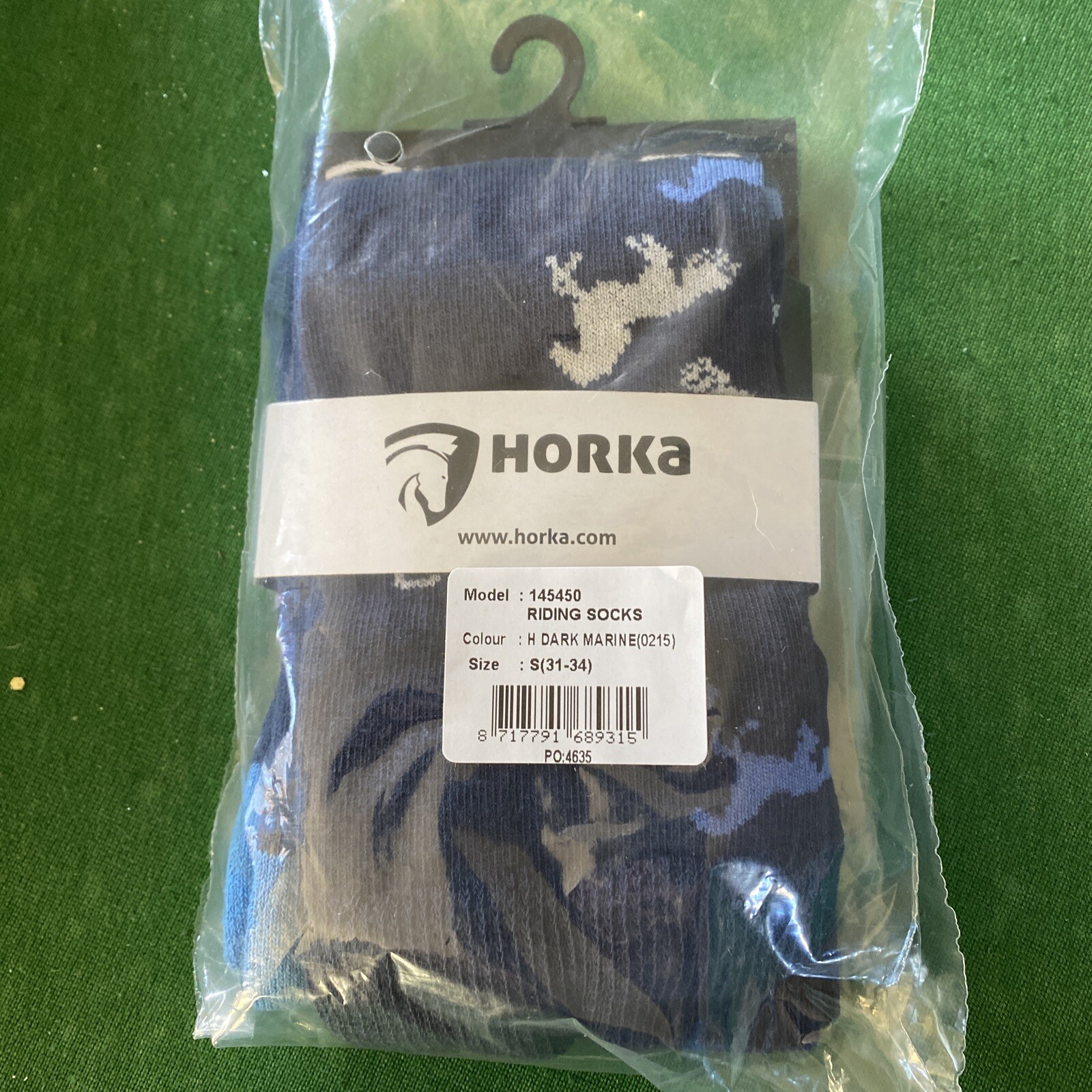 SAOLA Horka Calze Equitazione Lunghe Suola Imbottita Taglia Small 31 34 Stampa Cavallo