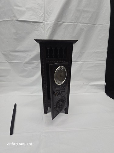 Antique French doll Miniature Breton Brittany Clock in Chestnut - Picture 11 of 21