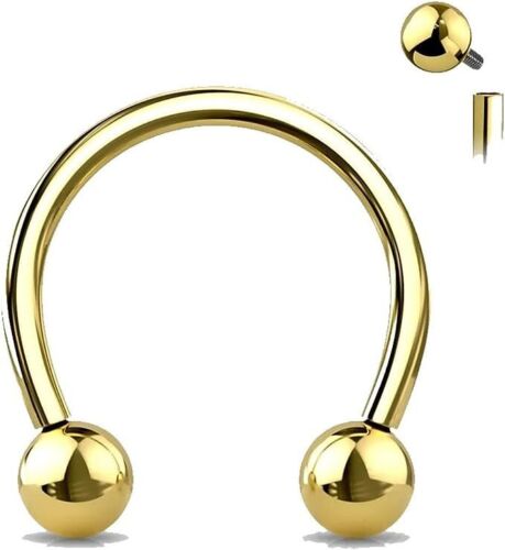 16G F-138 Titanium Septum Horseshoe Circular Barbell Nose Rings Hoops 8mm 11mm - Picture 10 of 16