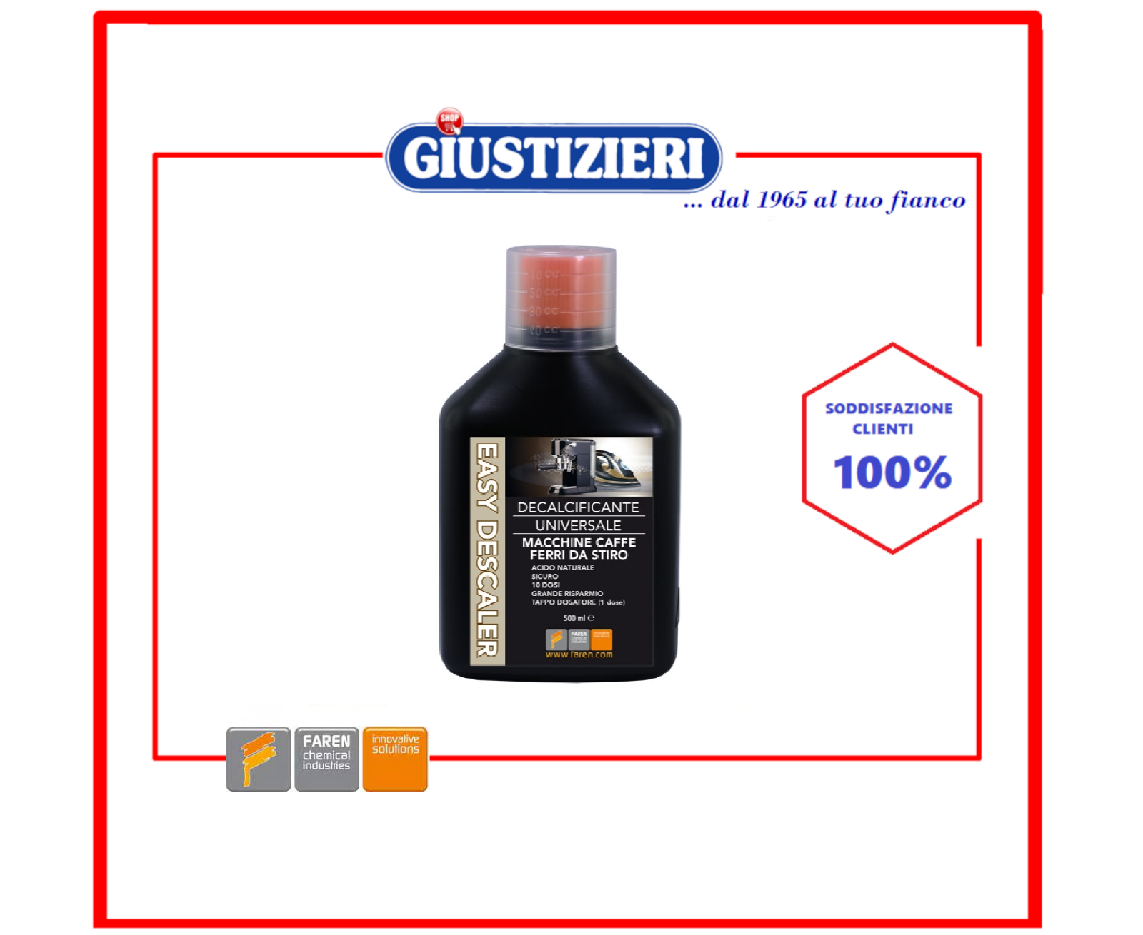 EASY DESCALER DECALCIFICANTE UNIVERSALE MACCHINE CAFFE’ FERRI DA STIRO FAREN