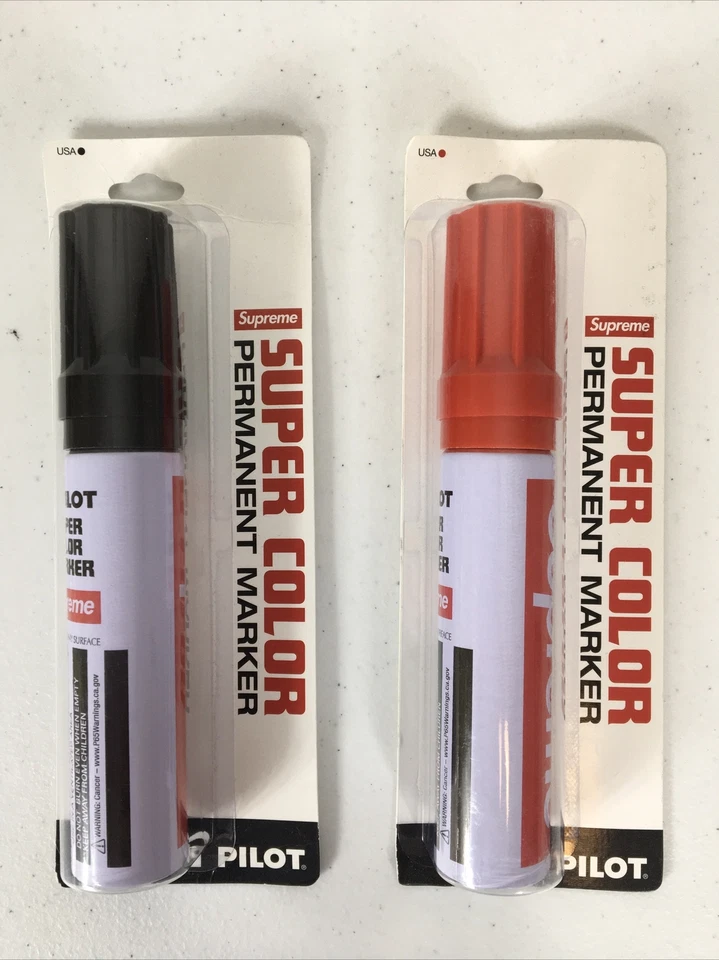 Juego de marcadores permanentes Supreme Pilot 2018 rojo + negro como nuevo Foto 3 de 4