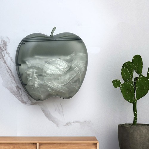 Wandmontierte Aufbewahrungsbox aus Kunststoff für Frischhaltefolie in Apfelform - Bild 3 von 7
