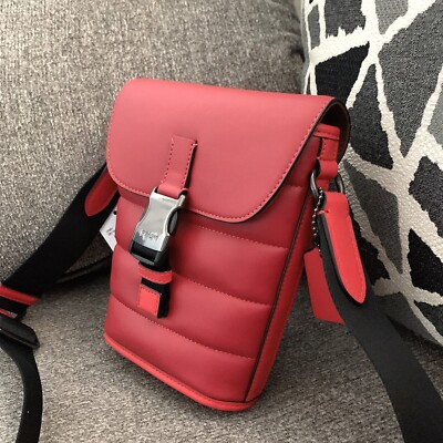 COACH CP149B4BK 関税送料込 Coach Beck Crossbody Bag Blue Black Leather Silver Men Used