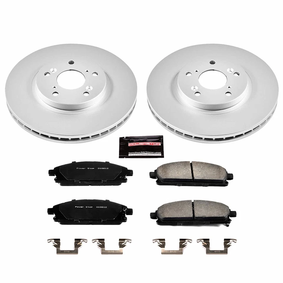 Kits de disco e pastilhas de freio CRK2290 Powerstop conjunto de 2 rodas dianteiras para Acura MDX 03-06 - Imagem 3 de 3