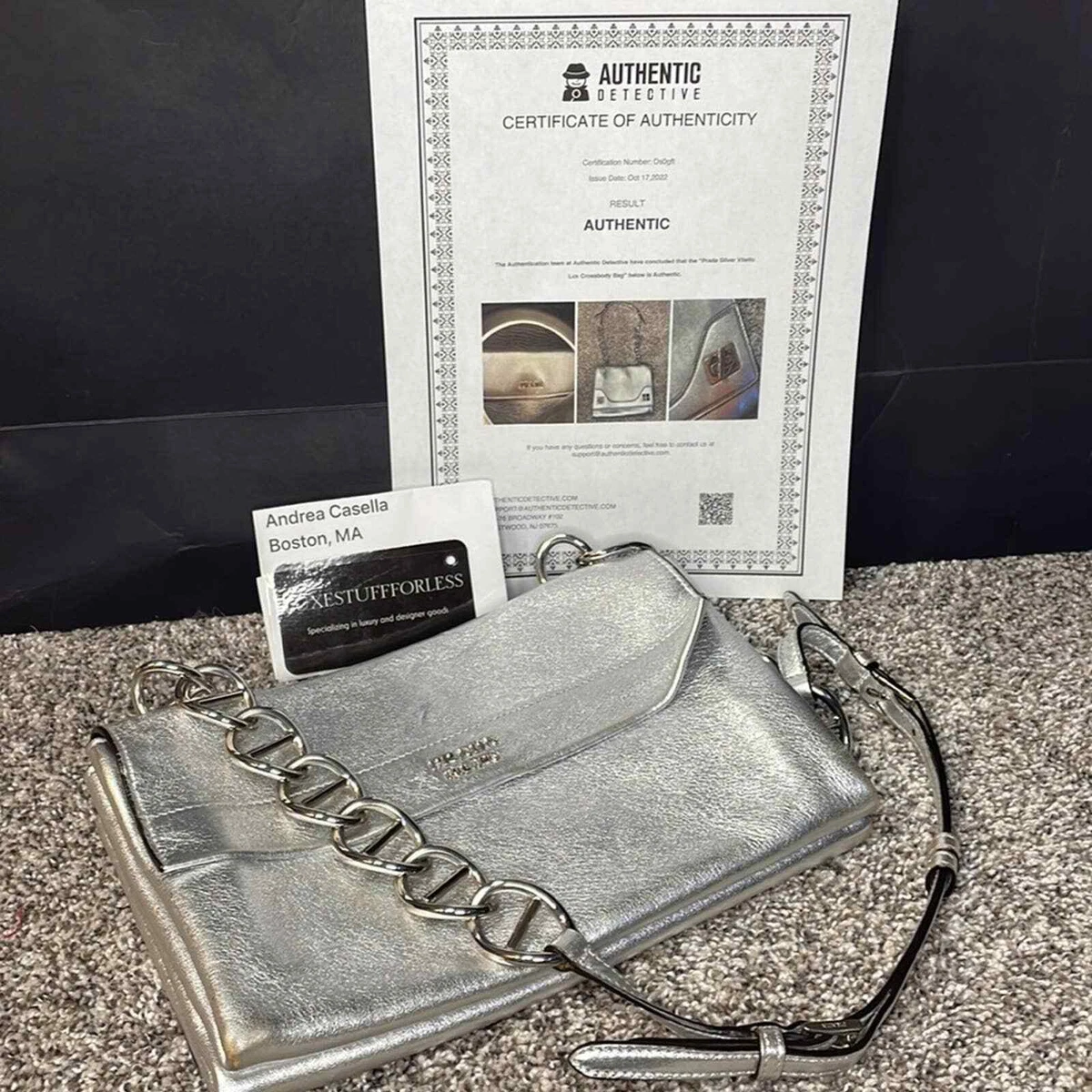 Prada silver bag new arrivals