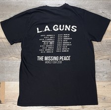 LA GUNS Band T-Shirt Men XL The Missing Peace World Tour Concert Skull Logo Tee