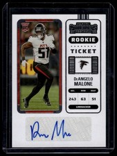 2022 Panini Contenders #187 DeAngelo Malone Rookie Ticket Stub #/51