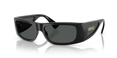 Versace Sonnenbrille rechteckig grau schwarz mit eingespritztem Kunststoffrahmen authentisch