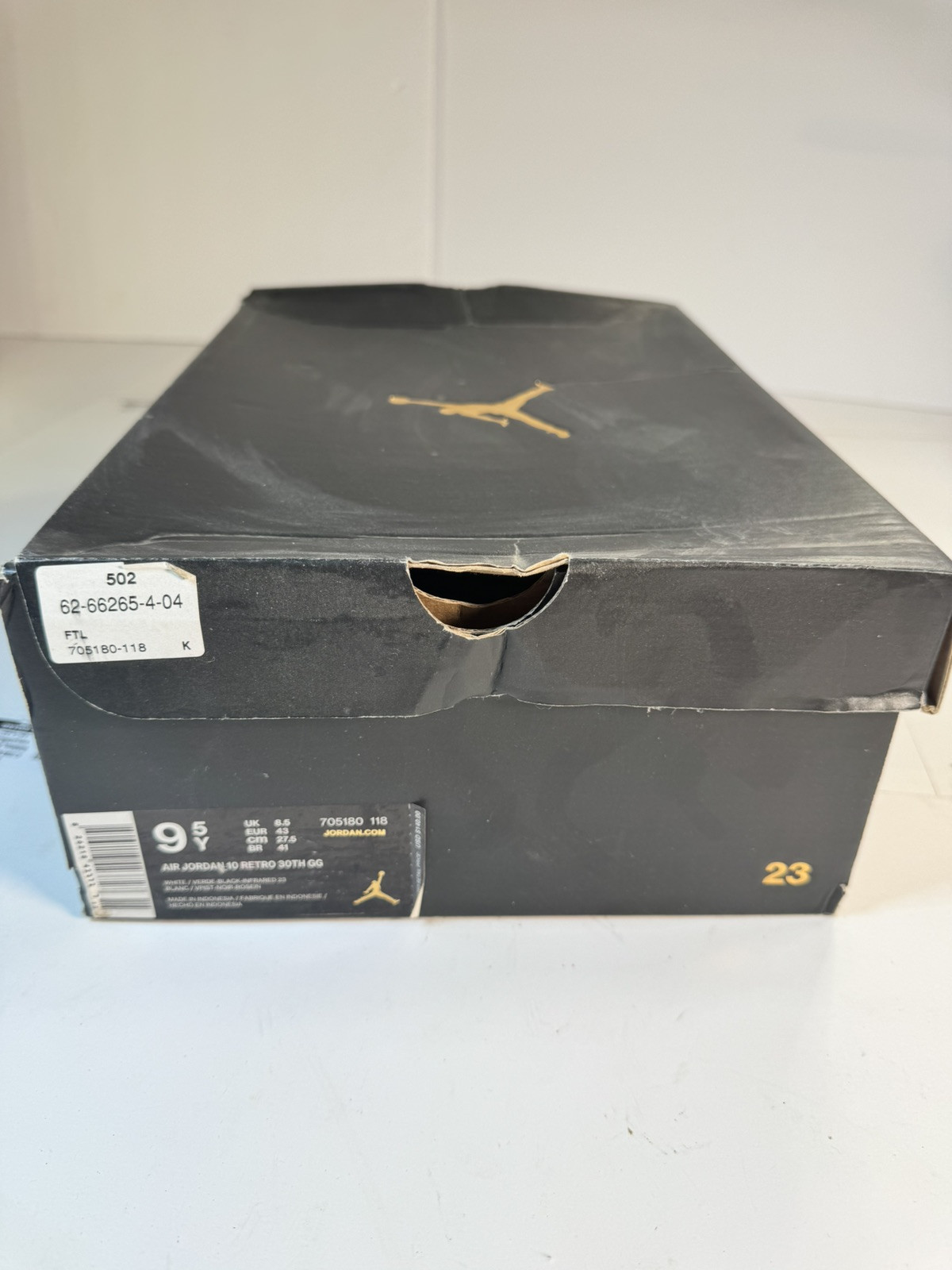 Nike Air Jordan 10 Retro 30th White Turquoise 705180-118 GS Size 9.5Y BOX ONLY thumbnail 4