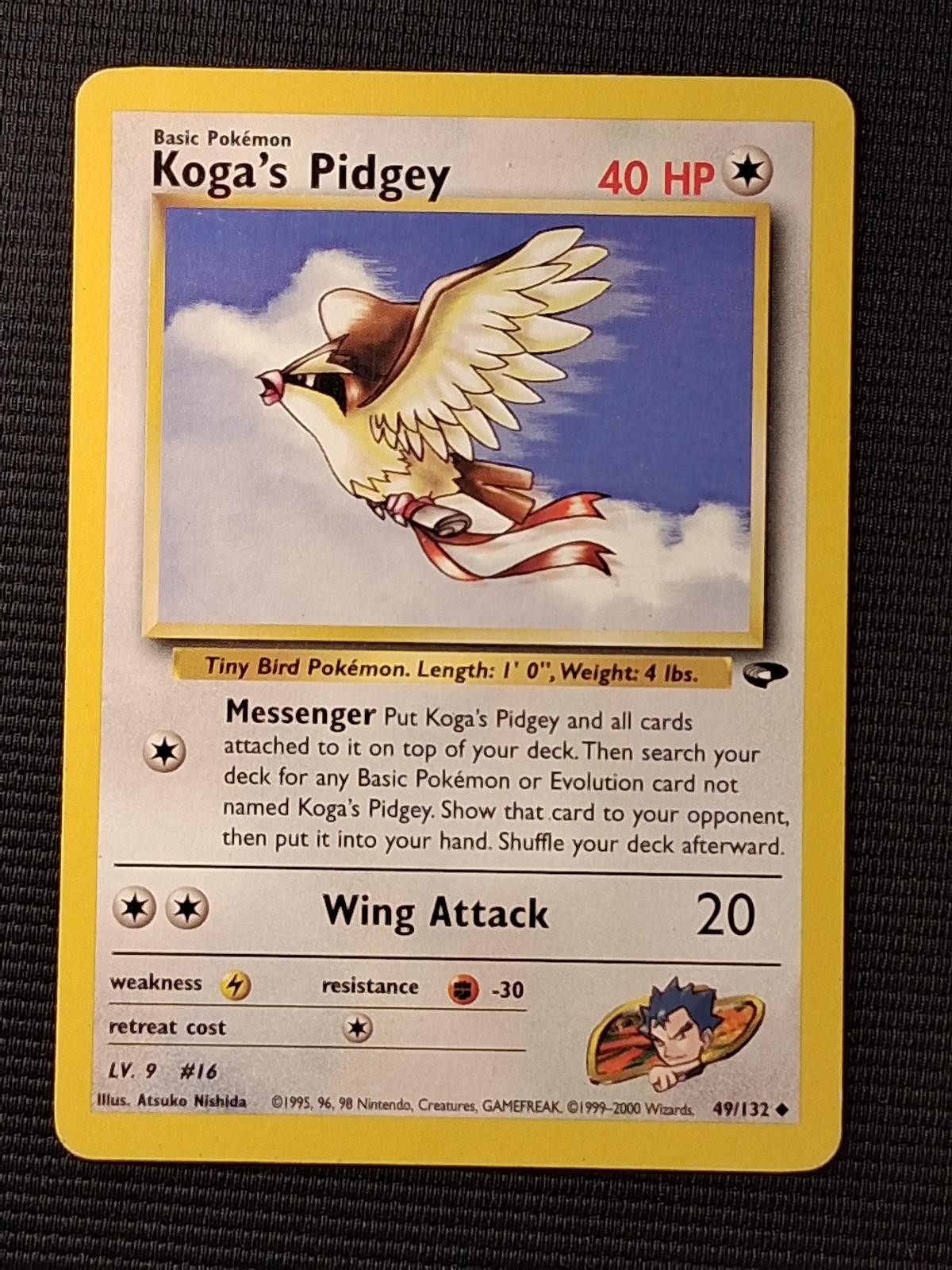 Koga's Pidgey 49/132 Uncommon Gym Challenge Pokemon MP