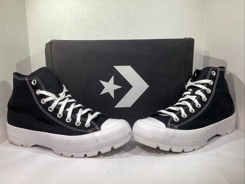 Sneakers alte Converse donna taglia 11 EU 42 5 nere in tela CTAS con lacci AJ 1147