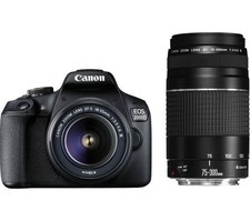 CANON EOS 2000D DSLR Camera with EF-S 18-55 mm f/3.5-5.6 I|| & EF 75-300 mm f/4