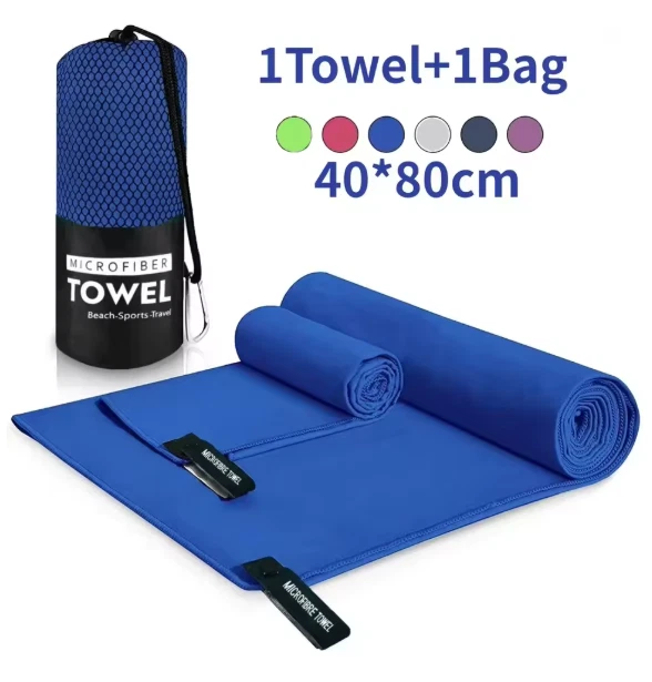 Toalha esportiva secagem rápida 40x80cm azul cinza verde laranja academia fitness - Imagem 4 de 4