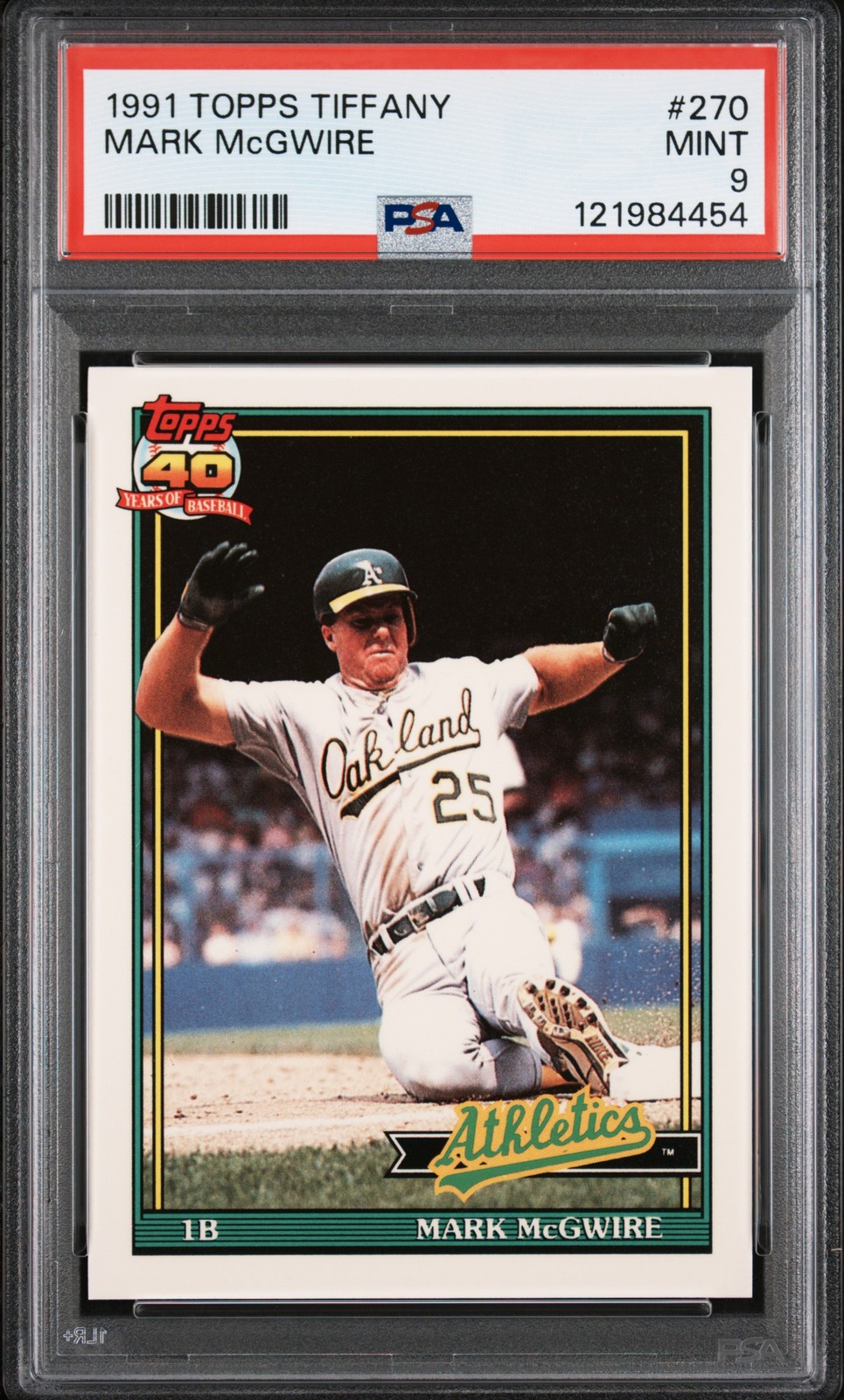 1991 TOPPS TIFFANY #270 MARK MCGWIRE PSA 9