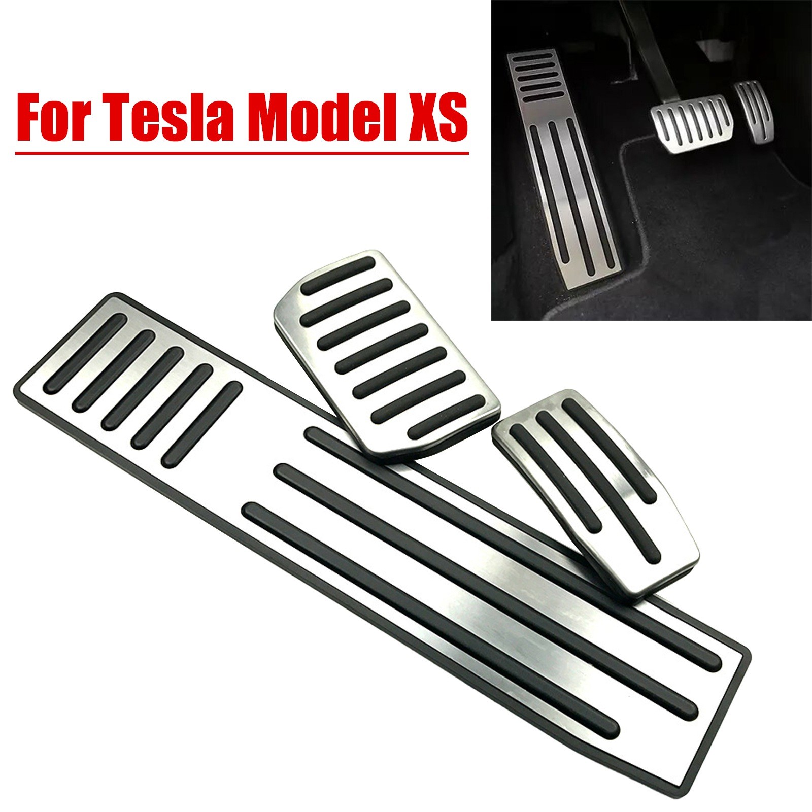 Fit Tesla Model S 12-23 & X 16-23 Accelerator Brake Foot Rest Pedal Pad Cover