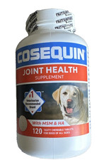 COSEQUIN JOINT HEALTH SUPPLEMENT FOR DOGS WITH MSM HA 120 TABLETS