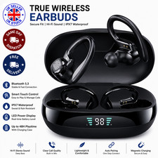 Bluetooth 5.3 Wireless Earbuds Ear Hook Sports Running Gym LED Display TWS UK