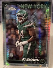 2024 Topps Chrome #238 Olu Fashanu Hyper Prizm New York Jets Rookie PSU RC Card