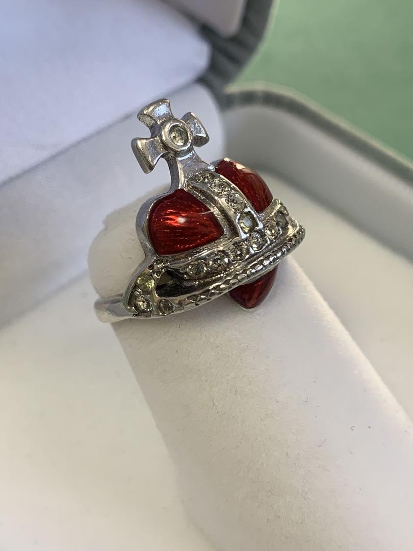 ヴィヴィアンウエストウッド ディアマンテ ハートリング レッド 925 XS