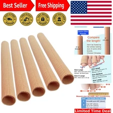Reusable Fabric and Gel Toe Sleeves - 5 Pack Medium Size for Blisters & Corns
