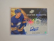 Dylan Cozens Super Scripts AUTO.  2021-22 Upper Deck SPX Hockey.